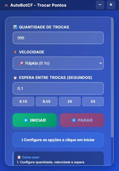 Trocar Pontos